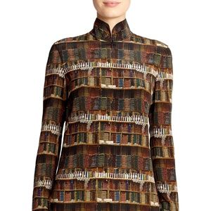 Akris silk bobbin print blouse